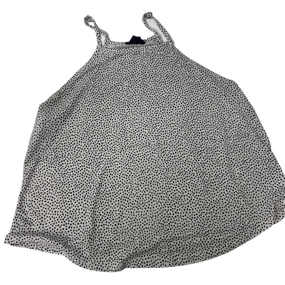 Fifty Street Polka Dot Halter Cami‎ Top Womens Medium White Black Excellent